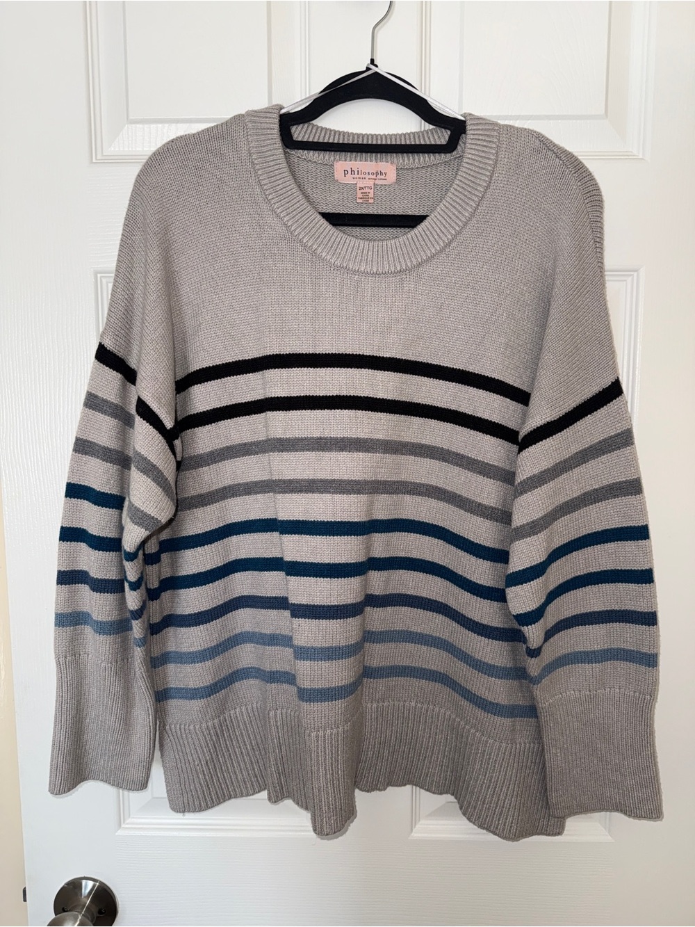 Philosophy Heather Gray Textured Knit Sweater